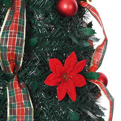 Künstlicher Weihnachtsbaum mit 200 LEDs Grün 210 cm PVC