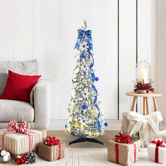 Künstlicher Weihnachtsbaum mit 50 LEDs Grün 120 cm PVC