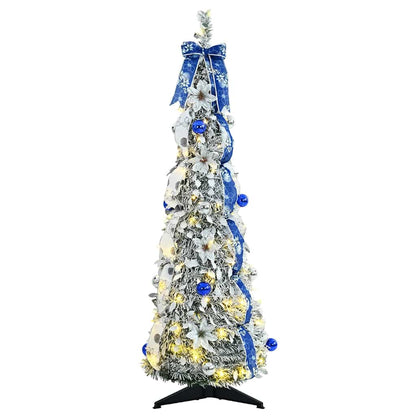 Künstlicher Weihnachtsbaum mit 50 LEDs Grün 120 cm PVC