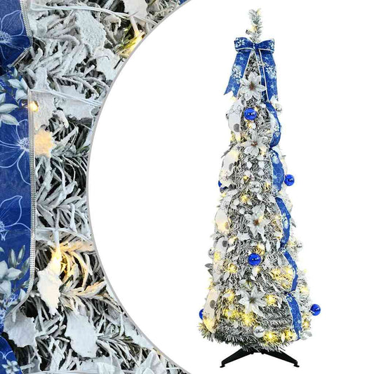 Künstlicher Weihnachtsbaum mit 100 LEDs Grün 150 cm PVC