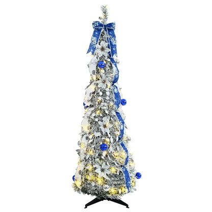 Künstlicher Weihnachtsbaum mit 100 LEDs Grün 150 cm PVC
