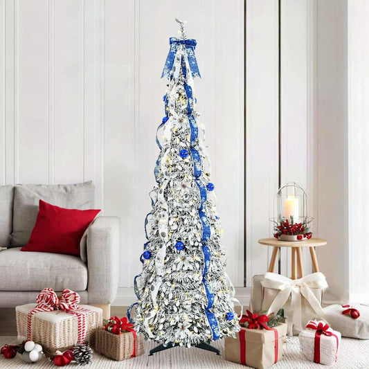 Künstlicher Weihnachtsbaum mit 150 LEDs Grün 180 cm PVC