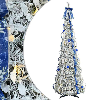 Künstlicher Weihnachtsbaum mit 150 LEDs Grün 180 cm PVC