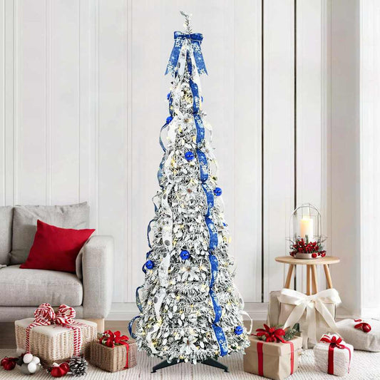 Künstlicher Weihnachtsbaum mit 200 LEDs Grün 210 cm PVC