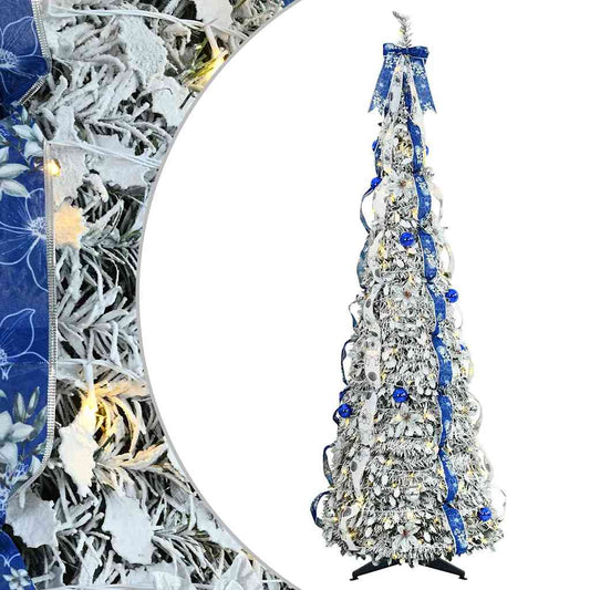 Künstlicher Weihnachtsbaum mit 200 LEDs Grün 210 cm PVC
