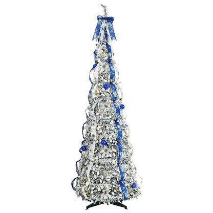 Künstlicher Weihnachtsbaum mit 200 LEDs Grün 210 cm PVC