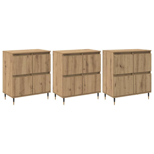 Sideboards 3 pcs Eiche handwerklich 180 x 35 x 70 cm