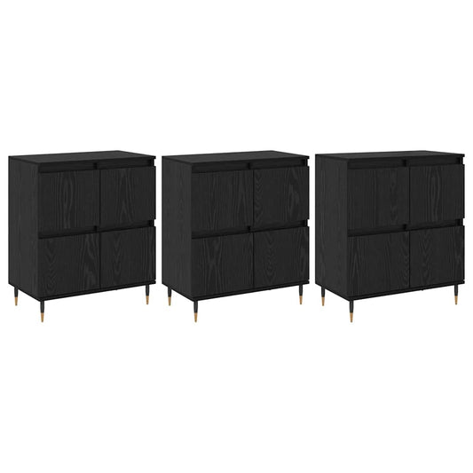 Sideboards 3 pcs Schwarze Eiche 180 x 35 x 70 cm Holzwerkstoff