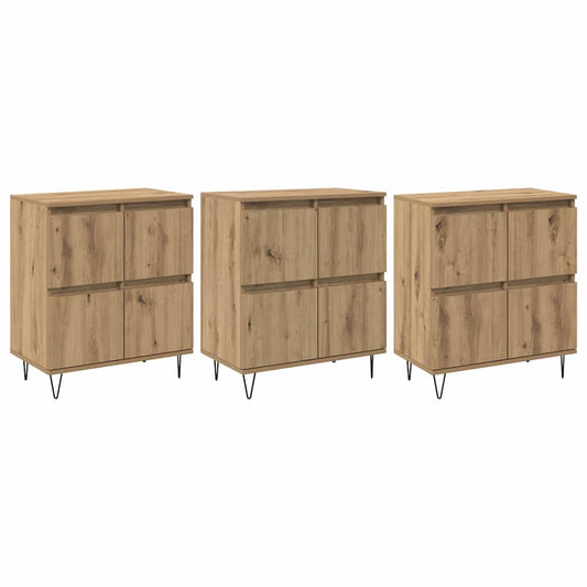 Sideboards 3 pcs Eiche handwerklich 180 x 35 x 70 cm