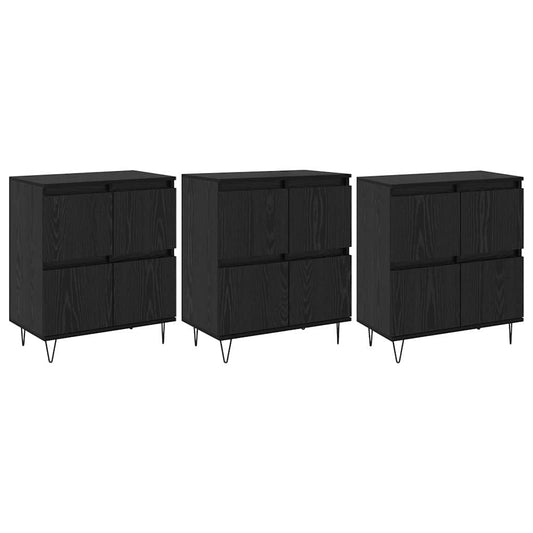 Sideboards 3 pcs Schwarze Eiche 180 x 35 x 70 cm Holzwerkstoff