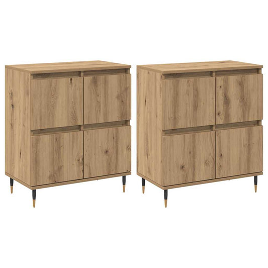 Sideboards 2 pcs Eiche handwerklich 120 x 35 x 70 cm