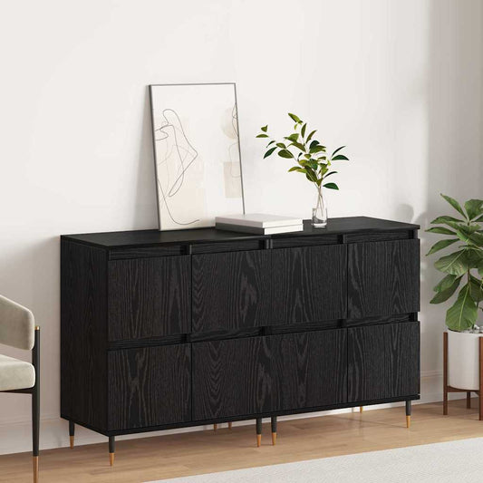 Sideboards 2 pcs Schwarze Eiche 120 x 35 x 70 cm Holzwerkstoff