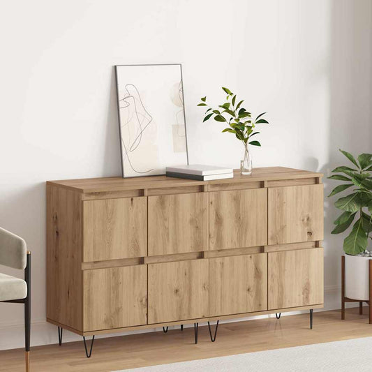 Sideboards 2 pcs Eiche handwerklich 120 x 35 x 70 cm