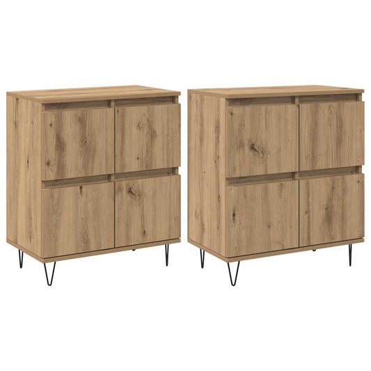 Sideboards 2 pcs Eiche handwerklich 120 x 35 x 70 cm