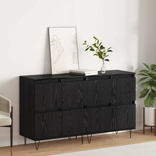 Sideboards 2 pcs Schwarze Eiche 120 x 35 x 70 cm Holzwerkstoff