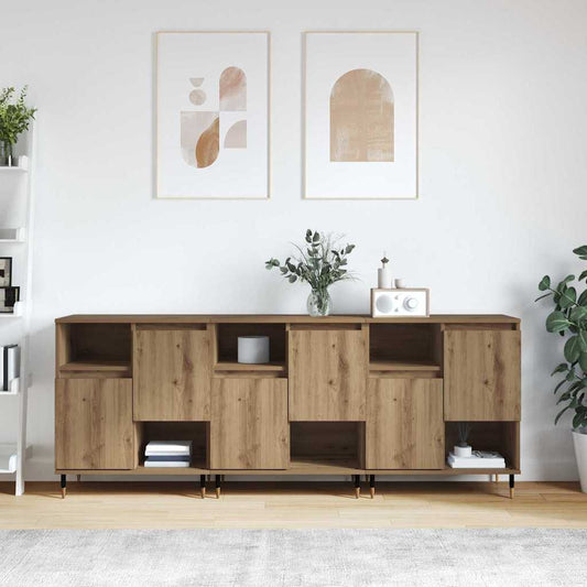 Sideboards 3 pcs Eiche handwerklich 180 x 35 x 70 cm
