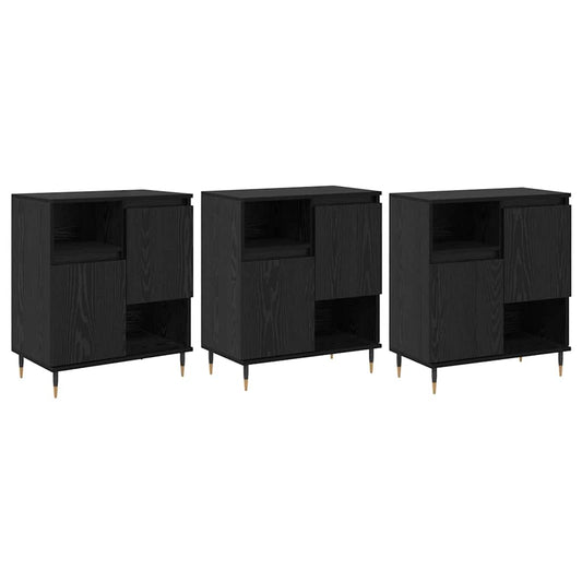 Sideboards 3 pcs Schwarze Eiche 180 x 35 x 70 cm Holzwerkstoff