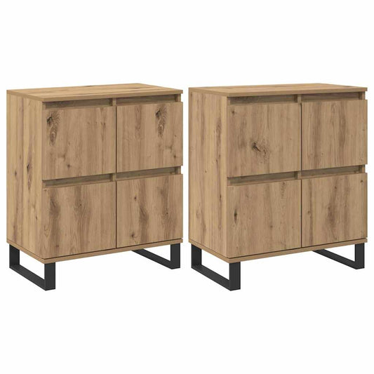 Sideboards 2 pcs Eiche handwerklich 120 x 35 x 70 cm