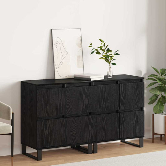Sideboards 2 pcs Schwarze Eiche 120 x 35 x 70 cm Holzwerkstoff