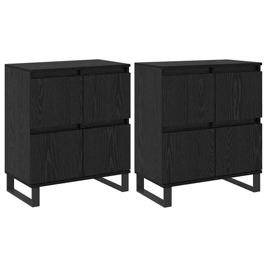 Sideboards 2 pcs Schwarze Eiche 120 x 35 x 70 cm Holzwerkstoff