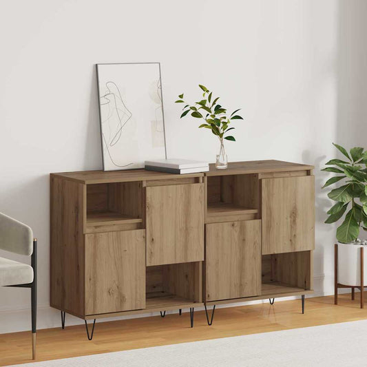Sideboards 2 pcs Eiche handwerklich 120 x 35 x 70 cm