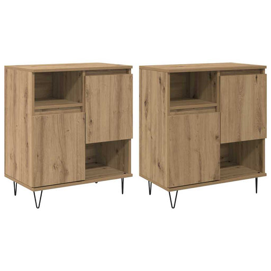 Sideboards 2 pcs Eiche handwerklich 120 x 35 x 70 cm