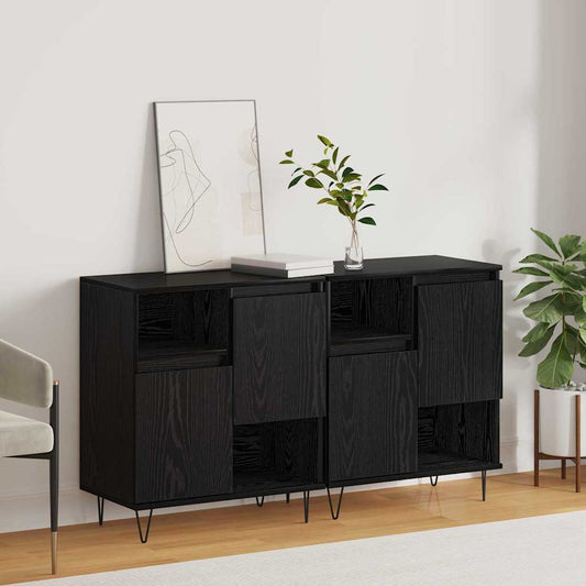 Sideboards 2 pcs Schwarze Eiche 120 x 35 x 70 cm Holzwerkstoff