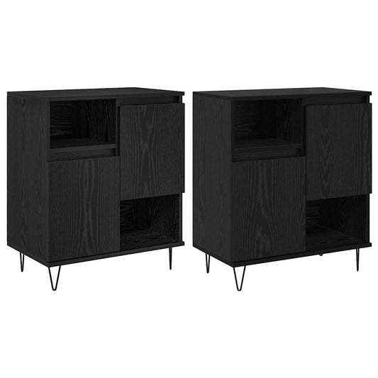 Sideboards 2 pcs Schwarze Eiche 120 x 35 x 70 cm Holzwerkstoff