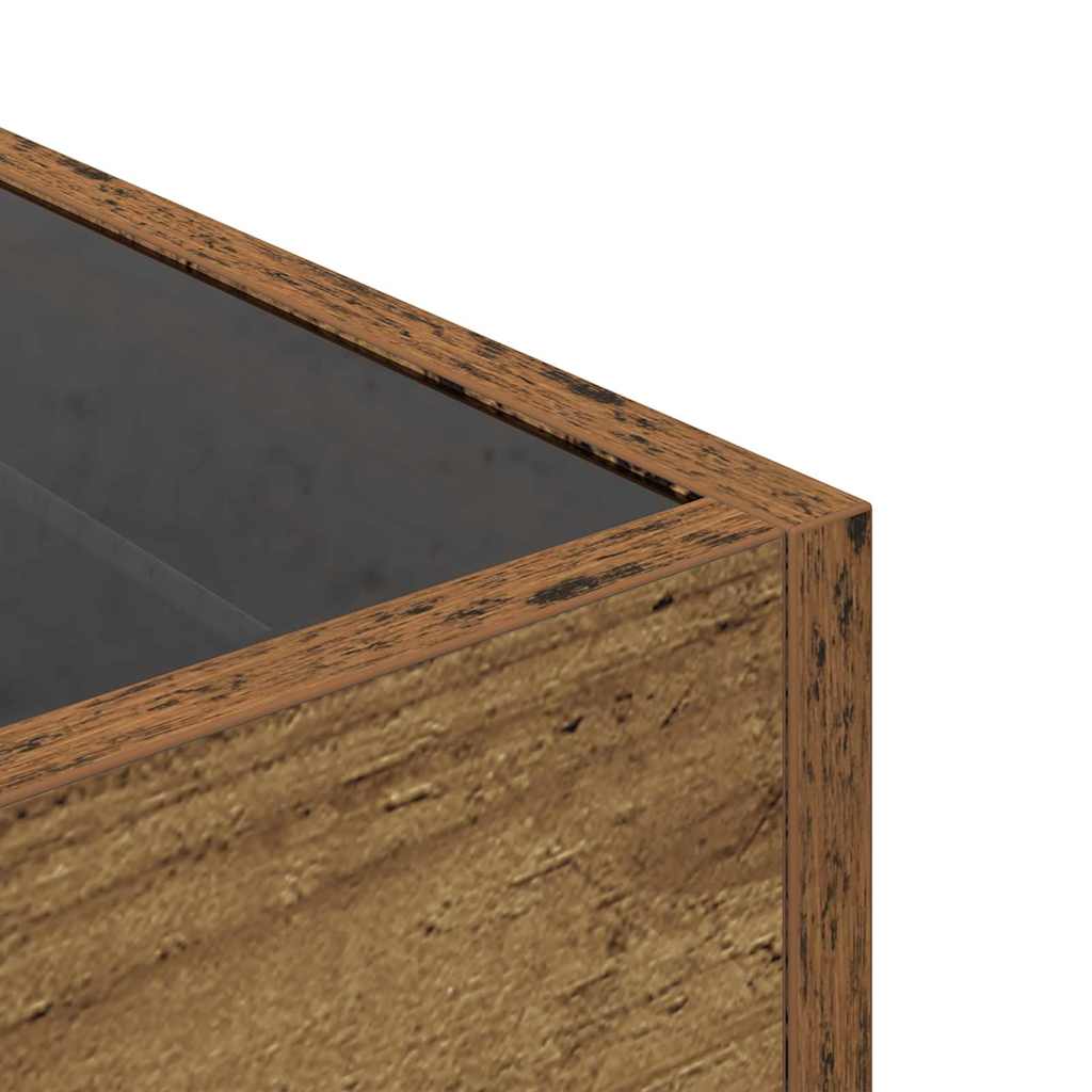 Badschrank Altholz 40 x 40 x 30 cm Ingenieurholz und Glas