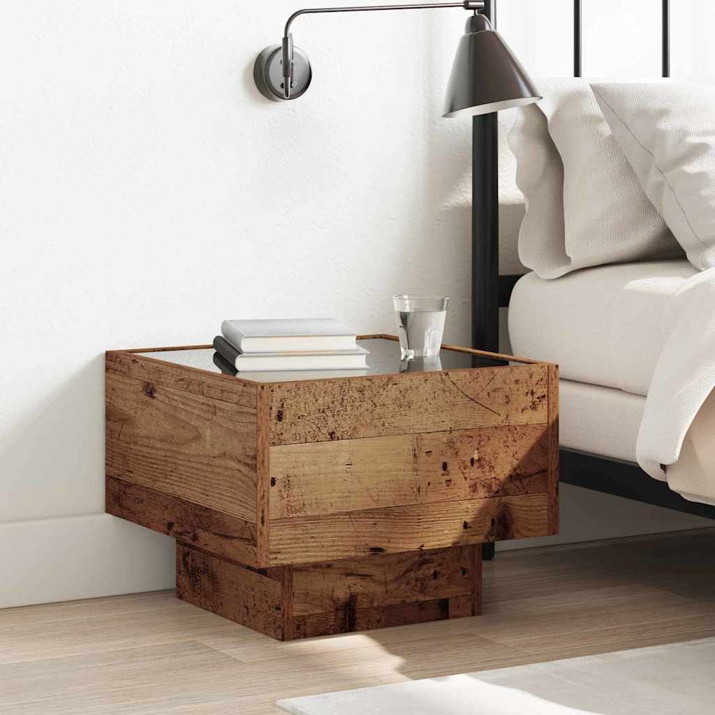 Badschrank Altholz 40 x 40 x 30 cm Ingenieurholz und Glas