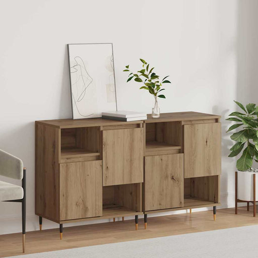 Sideboards 2 pcs Eiche handwerklich 120 x 35 x 70 cm