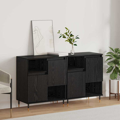 Sideboards 2 pcs Schwarze Eiche 120 x 35 x 70 cm Holzwerkstoff
