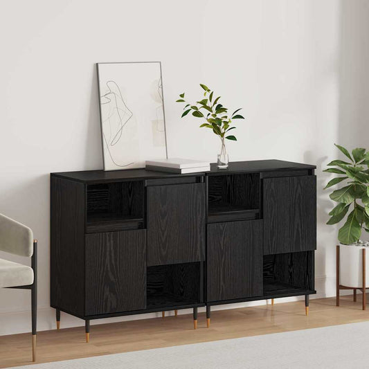 Sideboards 2 pcs Schwarze Eiche 120 x 35 x 70 cm Holzwerkstoff