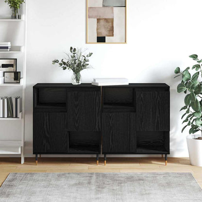 Sideboards 2 pcs Schwarze Eiche 120 x 35 x 70 cm Holzwerkstoff