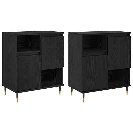 Sideboards 2 pcs Schwarze Eiche 120 x 35 x 70 cm Holzwerkstoff