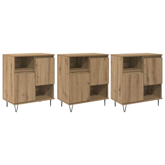 Sideboards 3 pcs Eiche handwerklich 180 x 35 x 70 cm