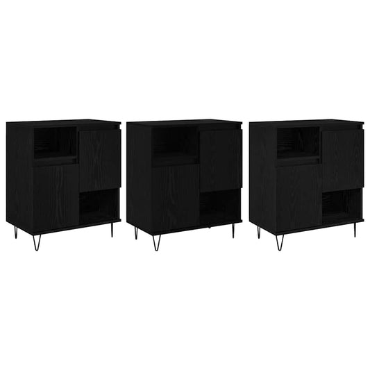 Sideboards 3 pcs Schwarze Eiche 180 x 35 x 70 cm Holzwerkstoff