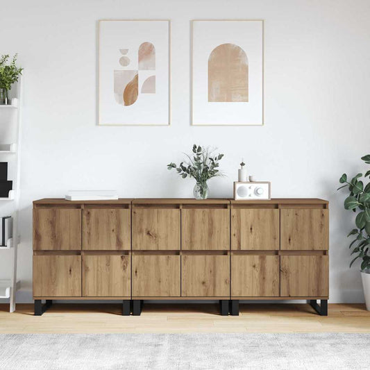 Sideboards 3 pcs Eiche handwerklich 180 x 35 x 70 cm