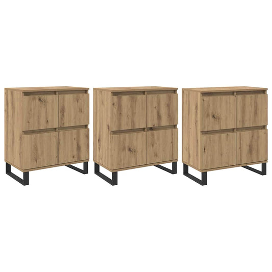 Sideboards 3 pcs Eiche handwerklich 180 x 35 x 70 cm