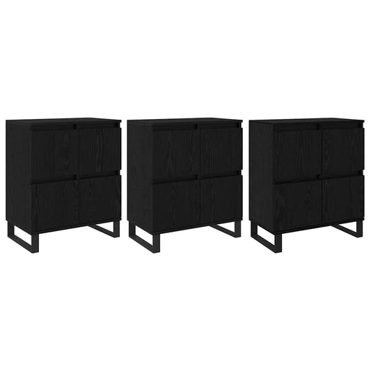 Sideboards 3 pcs Schwarze Eiche 180 x 35 x 70 cm Holzwerkstoff