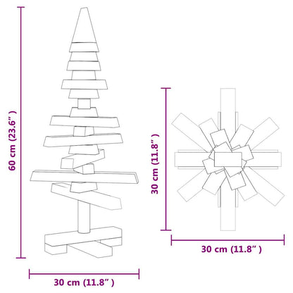 Holz Weihnachtsbaum mit Ständer Braun 60 cm Massivholz Kiefer