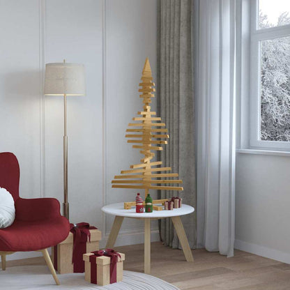 Holz Weihnachtsbaum mit Ständer Braun 120 cm Massivholz Kiefer