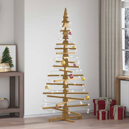 Holz Weihnachtsbaum mit Ständer Braun 180 cm Massivholz Kiefer