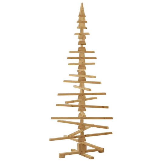 Holz Weihnachtsbaum mit Ständer Braun 180 cm Massivholz Kiefer