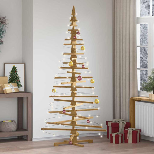 Holz Weihnachtsbaum mit Ständer Braun 210 cm Massivholz Kiefer