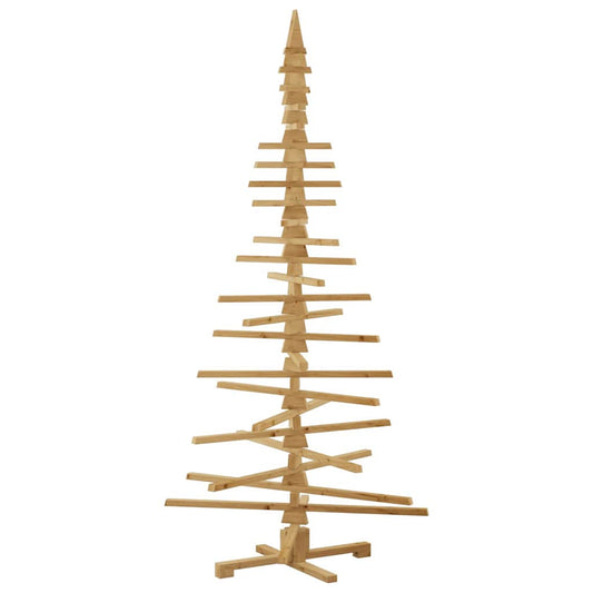 Holz Weihnachtsbaum mit Ständer Braun 210 cm Massivholz Kiefer