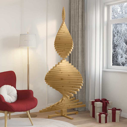 Weihnachtsbäume mit Ständer Braun 210 cm Massivholz Kiefer
