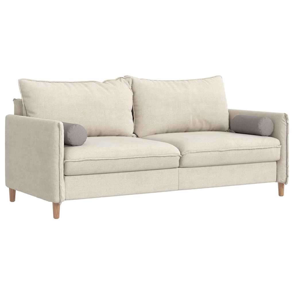 Bolsterkissen 2 pcs Taupe Ø 15 x 40 cm Stoff