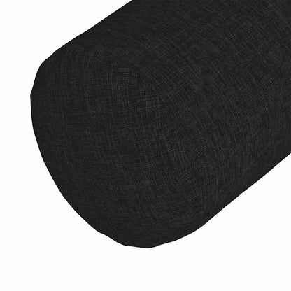 Bolsterkissen 2 pcs Schwarz Ø 25 x 70 cm Stoff