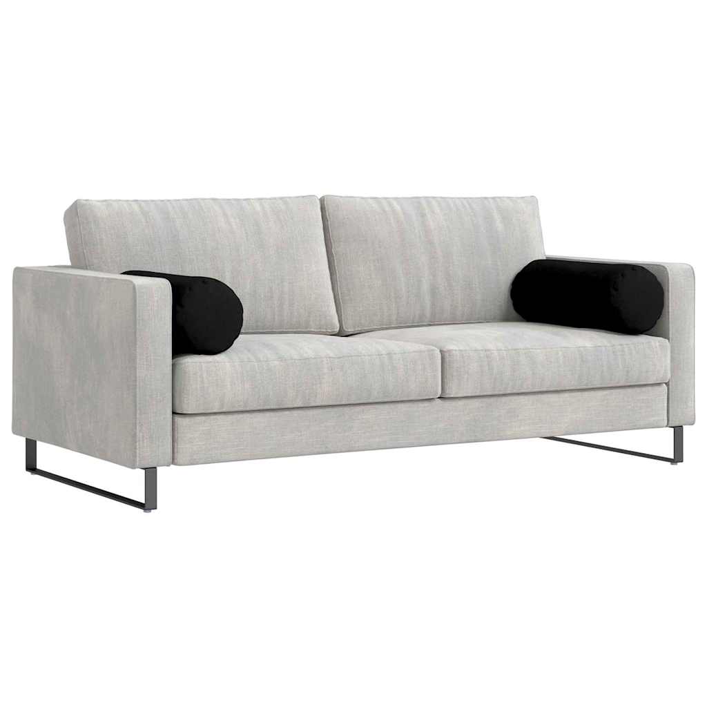 Bolsterkissen 2 pcs Schwarz Ø 25 x 70 cm Mikrofaserstoff